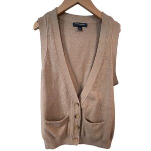 Banana Republic Tan Soft Knit Vest Cashmere Angora Blend Women’s Size S